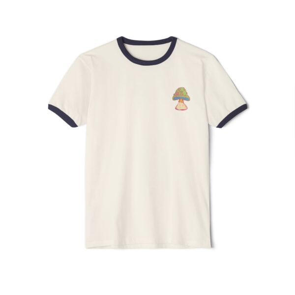 Groovy Mushroom Ringer T-Shirt - Unisex Cotton Tee for Nature Lovers - Image 2
