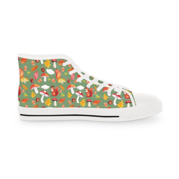 Men's High Top Sneakers Whimsical Squirrel Mushroom design - Perfect for Casual Outings and Festivals - Image 4