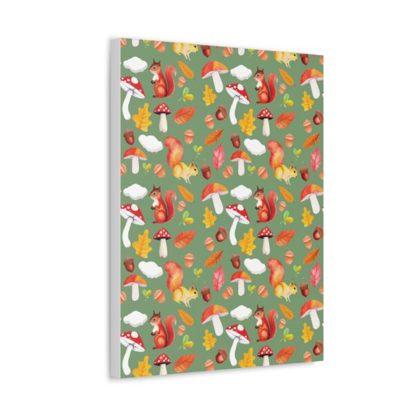 Autumn Woodland Animals Canvas Wall Art - Squirrel & Mushroom Design - Image 34