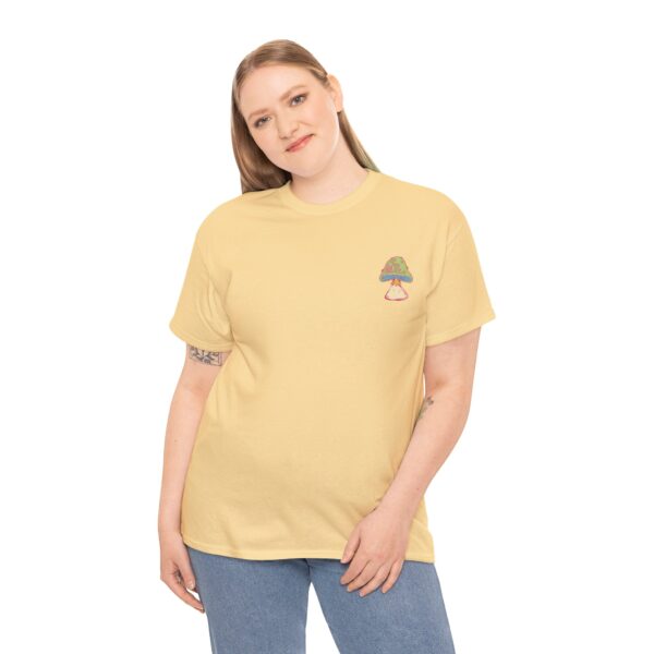 Psychedelic Mushroom Unisex Heavy Cotton Tee - Trendy Casual T-Shirt for Nature Lovers - Image 7