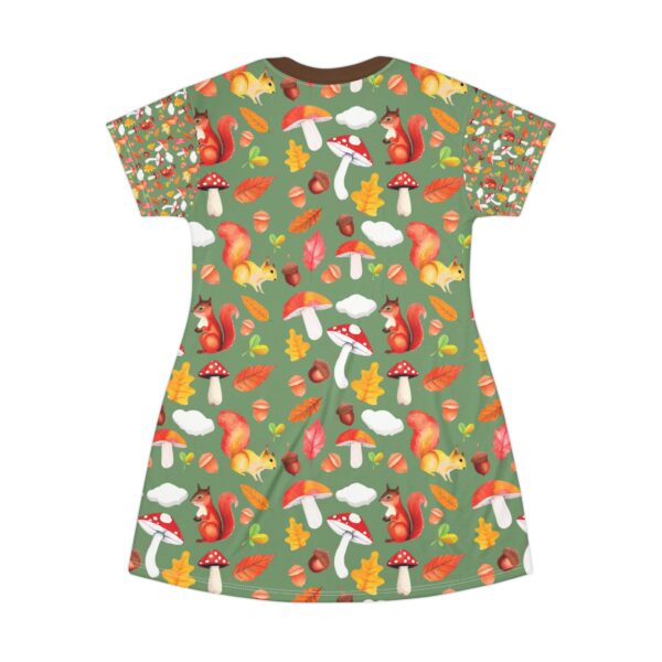 Autumn Squirrel T-Shirt Dress - Cozy Fall Fashion - Image 2