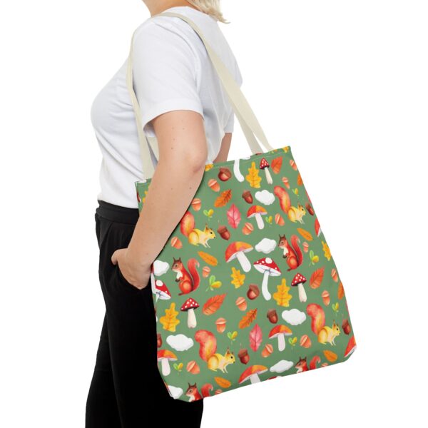Whimsical Squirrel Print Tote Bag - Fall Forest Design - Image 92