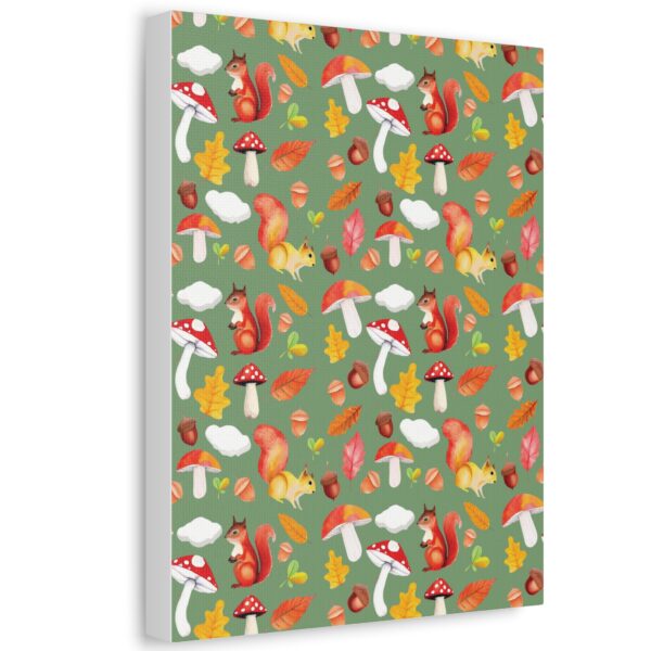 Autumn Woodland Animals Canvas Wall Art - Squirrel & Mushroom Design - Image 30