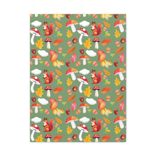 Autumn Woodland Animals Canvas Wall Art - Squirrel & Mushroom Design - Image 33