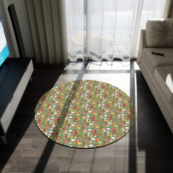 Whimsical Floral Round Rug - Cozy Home Decor for Seasonal Celebrations - Image 2