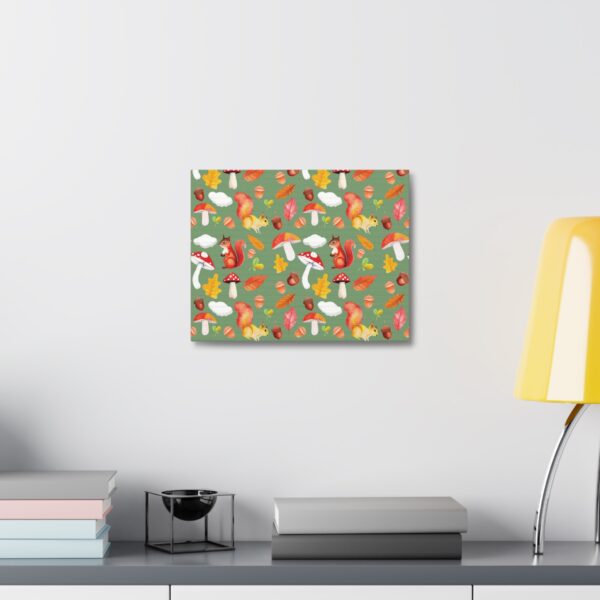 Autumn Woodland Animals Canvas Wall Art - Squirrel & Mushroom Design - Image 8