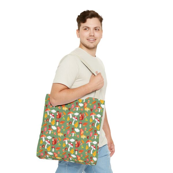 Whimsical Forest Animals Tote Bag - Eco-Friendly Shopping Bag with Mushrooms and Squirrels - Image 54