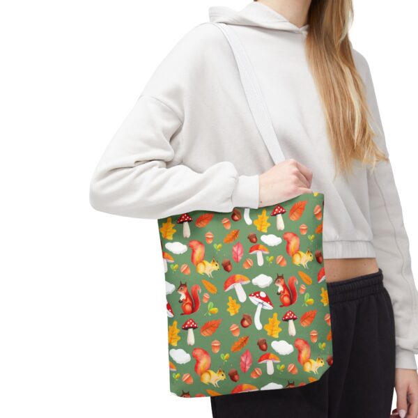 Whimsical Squirrel Print Tote Bag - Fall Forest Design - Image 146