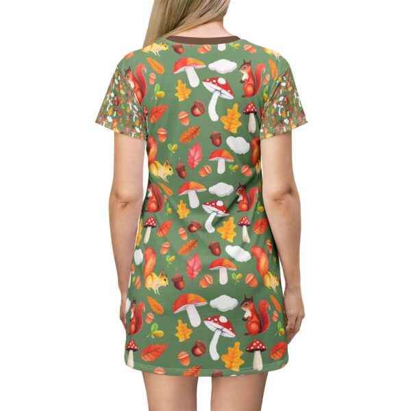 Autumn Squirrel T-Shirt Dress - Cozy Fall Fashion - Image 4