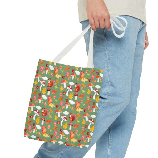 Whimsical Forest Animals Tote Bag - Eco-Friendly Shopping Bag with Mushrooms and Squirrels - Image 27