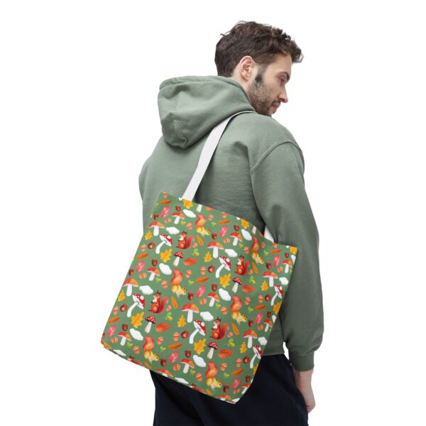 Whimsical Forest Animals Tote Bag - Eco-Friendly Shopping Bag with Mushrooms and Squirrels - Image 37