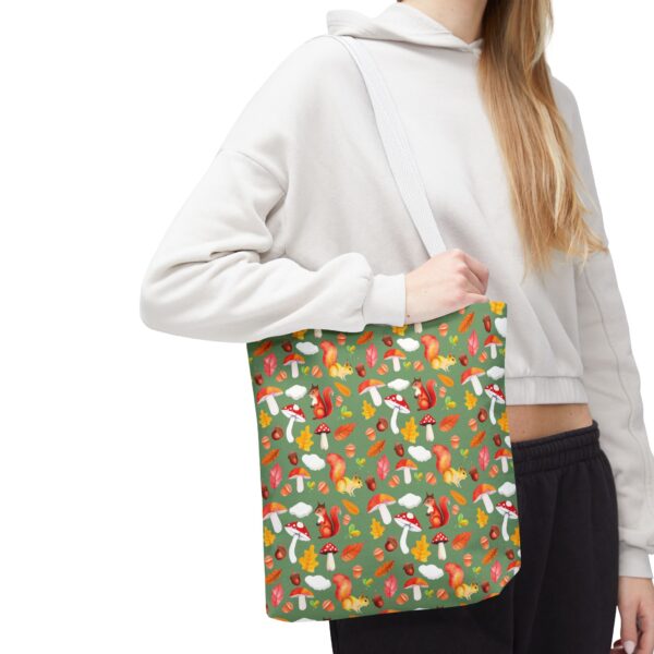 Whimsical Forest Animals Tote Bag - Eco-Friendly Shopping Bag with Mushrooms and Squirrels - Image 30