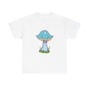Fantasy Blue Mushroom Unisex Heavy Cotton Tee