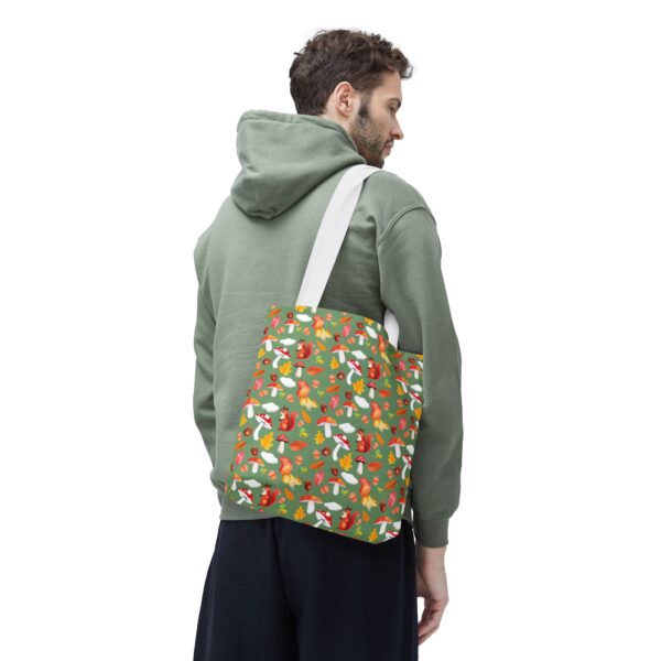 Whimsical Forest Animals Tote Bag - Eco-Friendly Shopping Bag with Mushrooms and Squirrels - Image 31