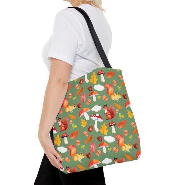 Whimsical Squirrel Print Tote Bag - Fall Forest Design - Image 20