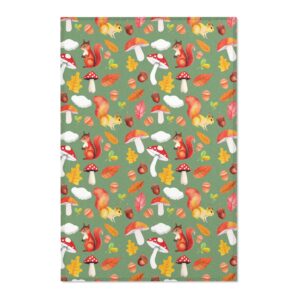 Whimsical Squirrel Area Rug - Autumn Forest Decor