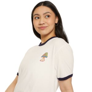 Groovy Mushroom Ringer T-Shirt - Unisex Cotton Tee for Nature Lovers
