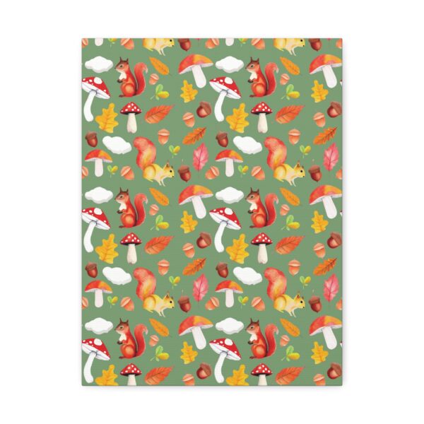 Autumn Woodland Animals Canvas Wall Art - Squirrel & Mushroom Design - Image 29