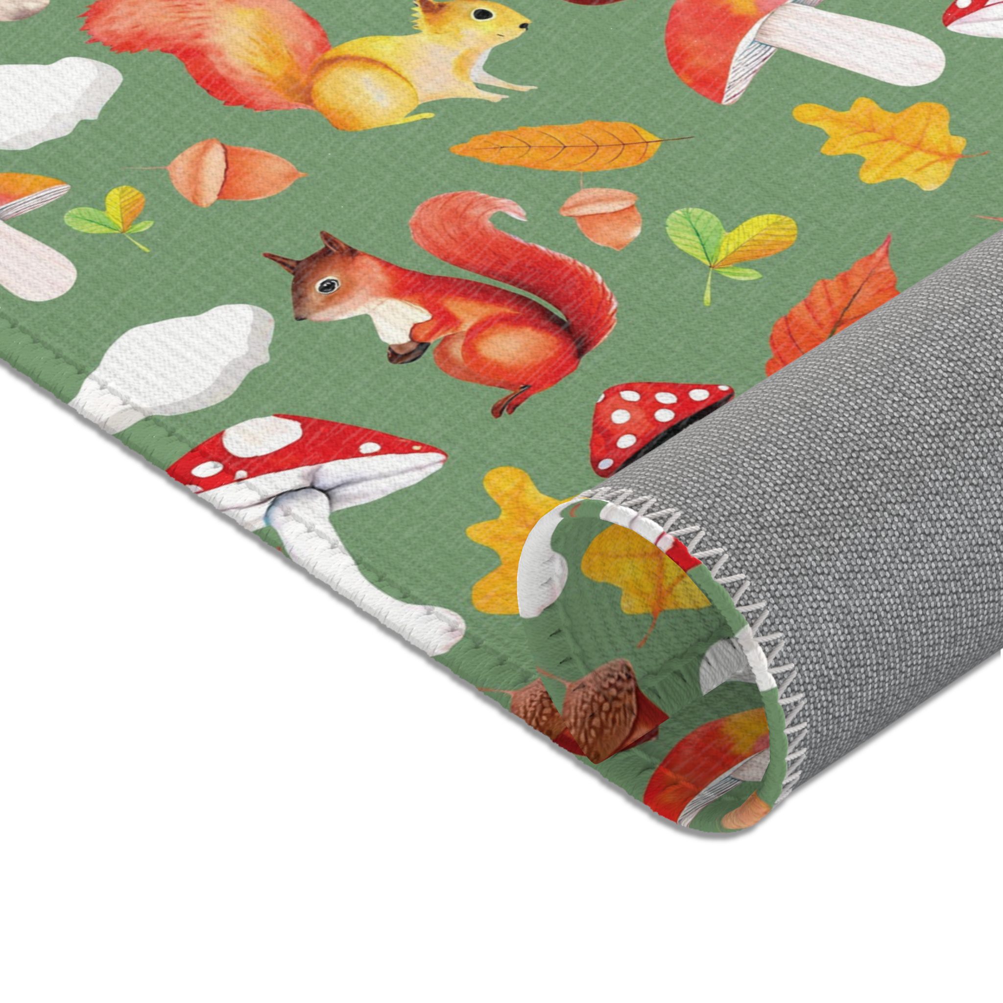 Whimsical Squirrel Area Rug - Autumn Forest Decor - Image 3