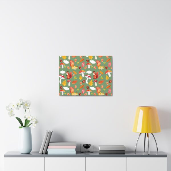 Autumn Woodland Animals Canvas Wall Art - Squirrel & Mushroom Design - Image 16
