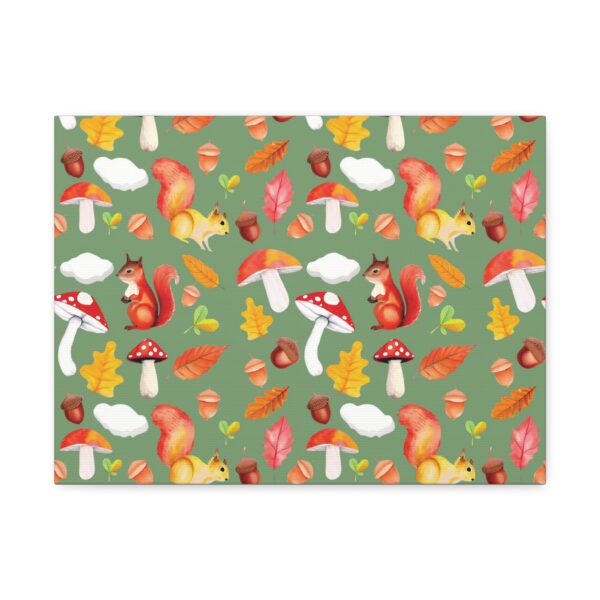 Autumn Woodland Animals Canvas Wall Art - Squirrel & Mushroom Design - Image 9