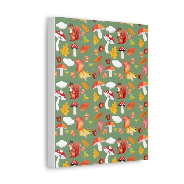 Autumn Woodland Animals Canvas Wall Art - Squirrel & Mushroom Design - Image 26