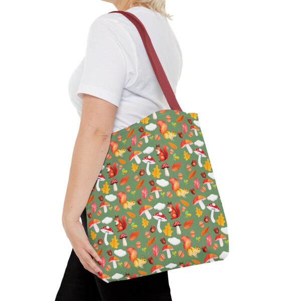 Whimsical Forest Animals Tote Bag - Eco-Friendly Shopping Bag with Mushrooms and Squirrels - Image 20