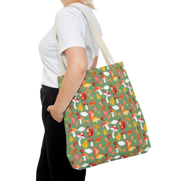 Whimsical Forest Animals Tote Bag - Eco-Friendly Shopping Bag with Mushrooms and Squirrels - Image 55