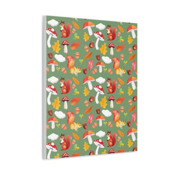 Autumn Woodland Animals Canvas Wall Art - Squirrel & Mushroom Design - Image 38