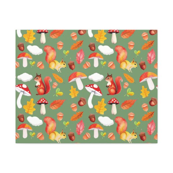 Autumn Woodland Animals Canvas Wall Art - Squirrel & Mushroom Design - Image 17