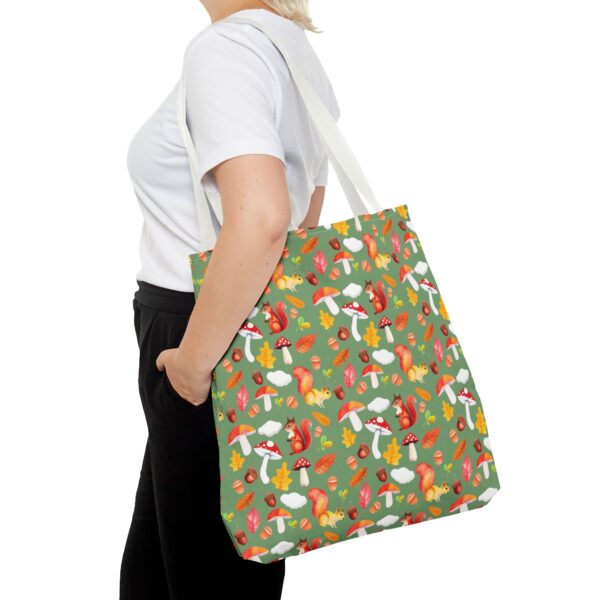 Whimsical Forest Animals Tote Bag - Eco-Friendly Shopping Bag with Mushrooms and Squirrels - Image 42