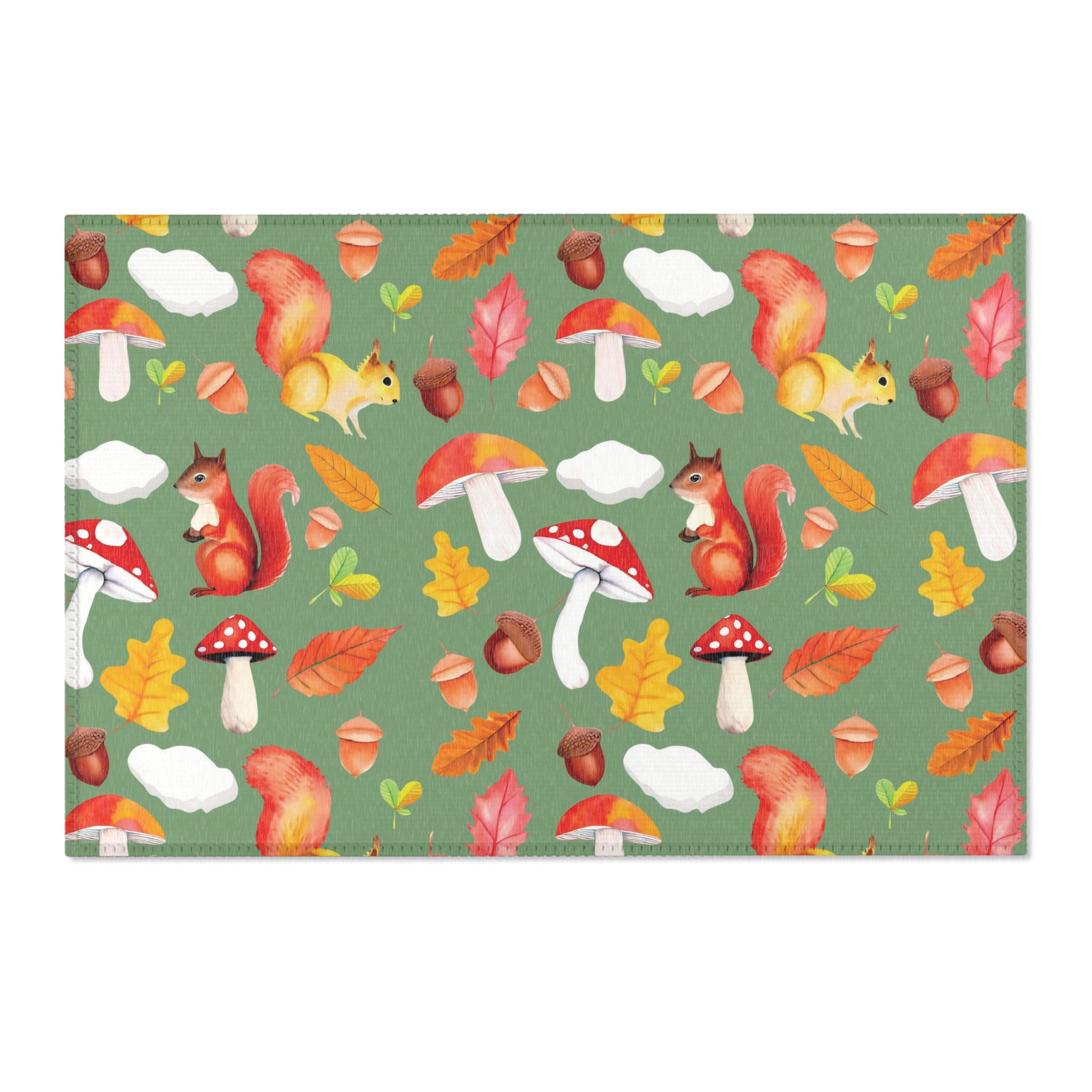 Whimsical Squirrel Area Rug - Autumn Forest Decor - Image 10