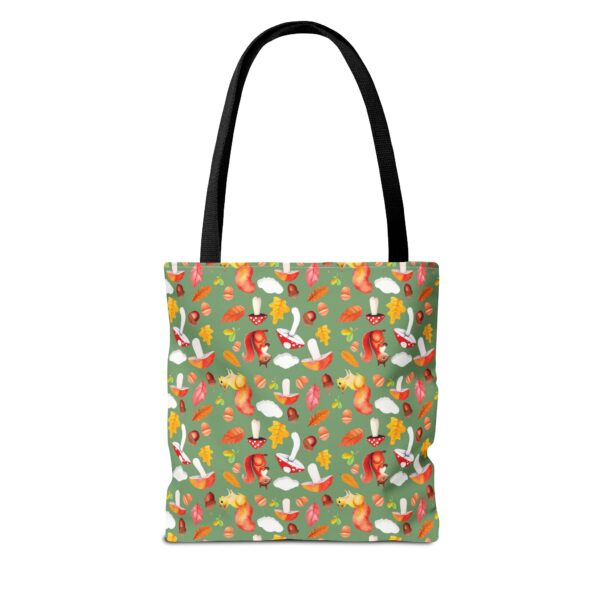 Whimsical Forest Animals Tote Bag - Eco-Friendly Shopping Bag with Mushrooms and Squirrels - Image 2