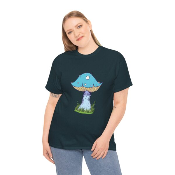 Fantasy Blue Mushroom Unisex Heavy Cotton Tee - Image 13