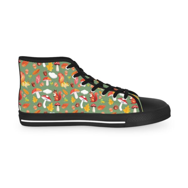 Men's High Top Sneakers Whimsical Squirrel Mushroom design - Perfect for Casual Outings and Festivals - Image 10