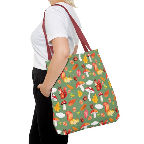 Whimsical Squirrel Print Tote Bag - Fall Forest Design - Image 44