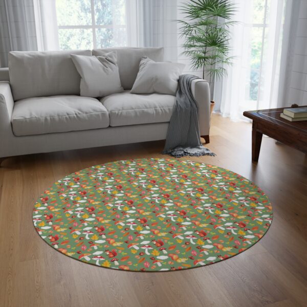 Whimsical Floral Round Rug - Cozy Home Decor for Seasonal Celebrations - Image 3