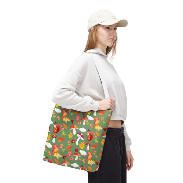 Whimsical Squirrel Print Tote Bag - Fall Forest Design - Image 153