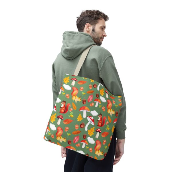 Whimsical Squirrel Print Tote Bag - Fall Forest Design - Image 94