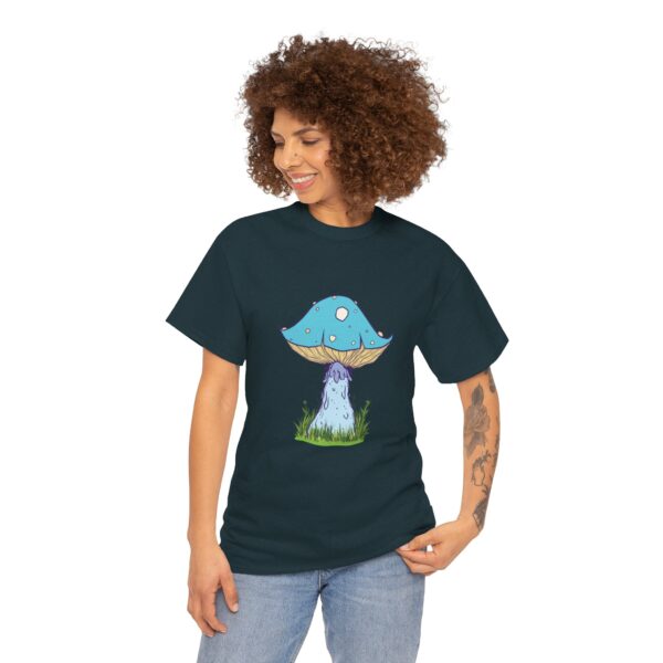 Fantasy Blue Mushroom Unisex Heavy Cotton Tee - Image 14