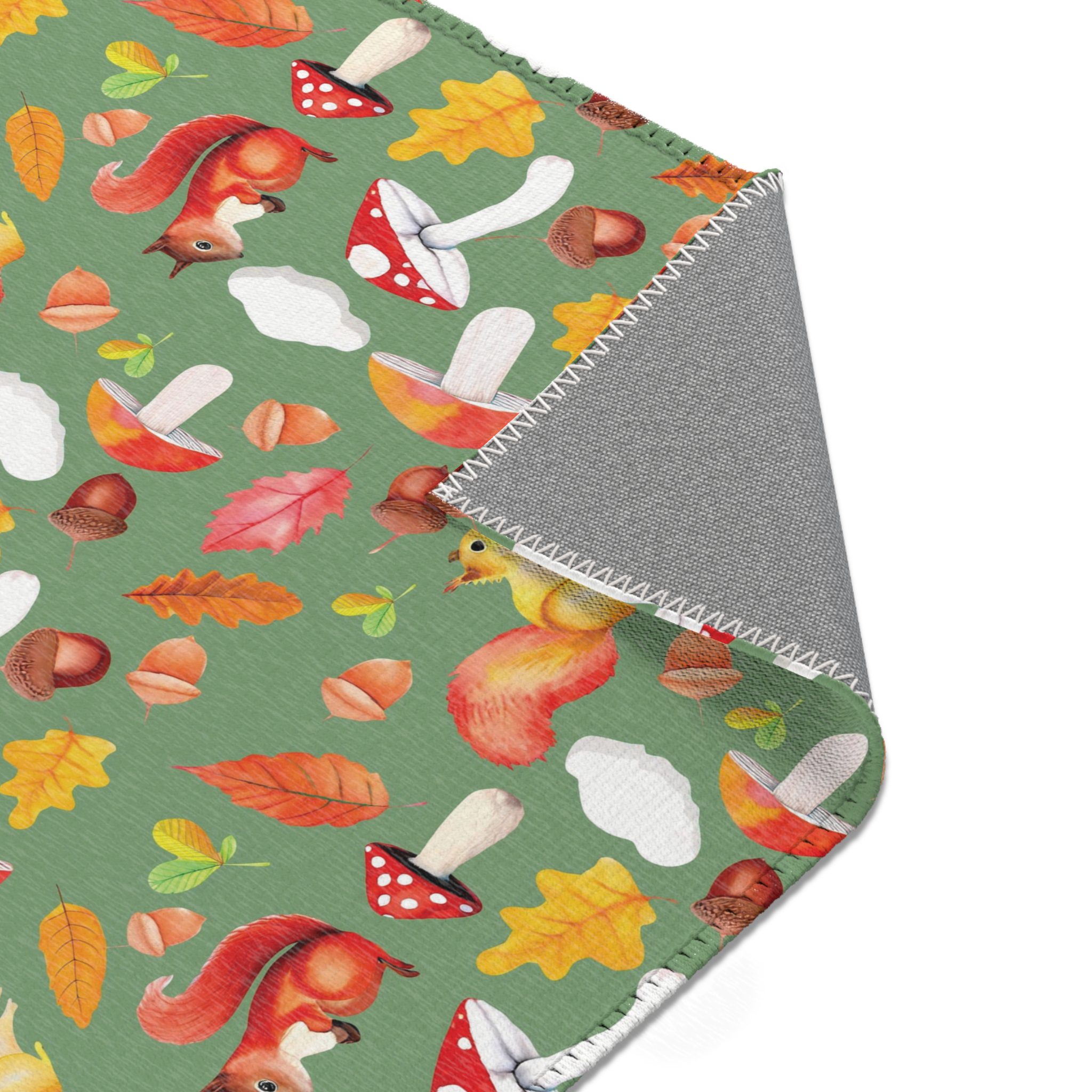 Whimsical Squirrel Area Rug - Autumn Forest Decor - Image 2