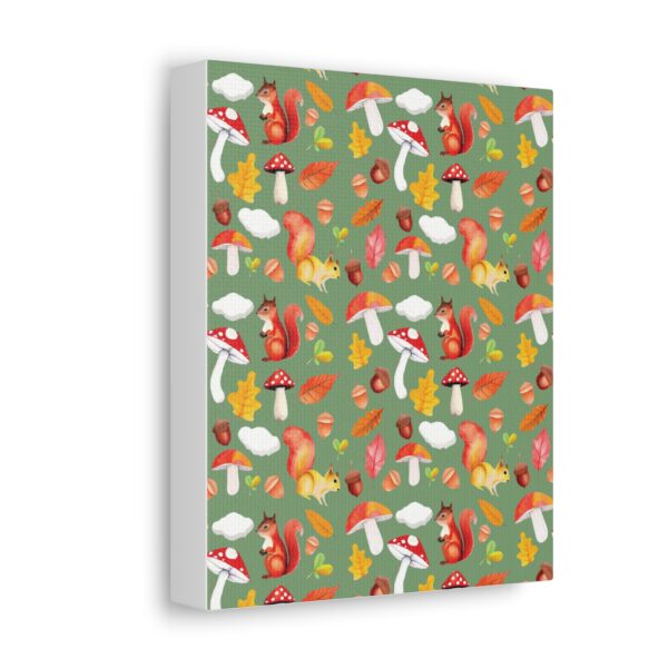 Autumn Woodland Animals Canvas Wall Art - Squirrel & Mushroom Design - Image 22