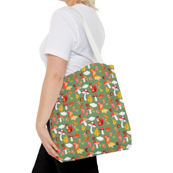Whimsical Forest Animals Tote Bag - Eco-Friendly Shopping Bag with Mushrooms and Squirrels - Image 35