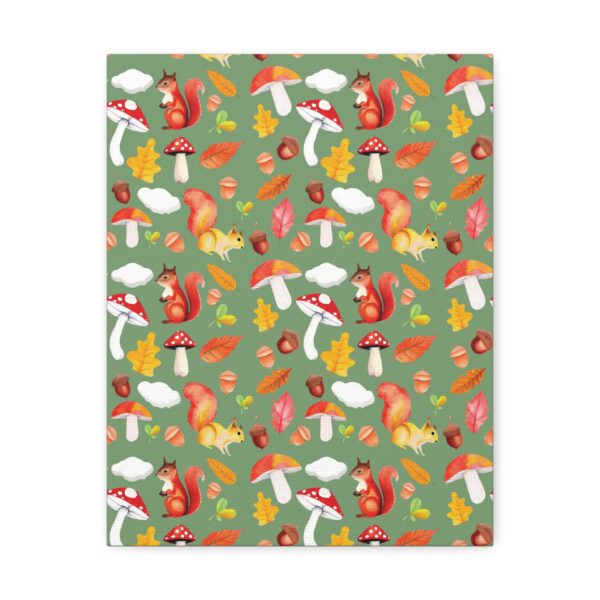 Autumn Woodland Animals Canvas Wall Art - Squirrel & Mushroom Design - Image 25