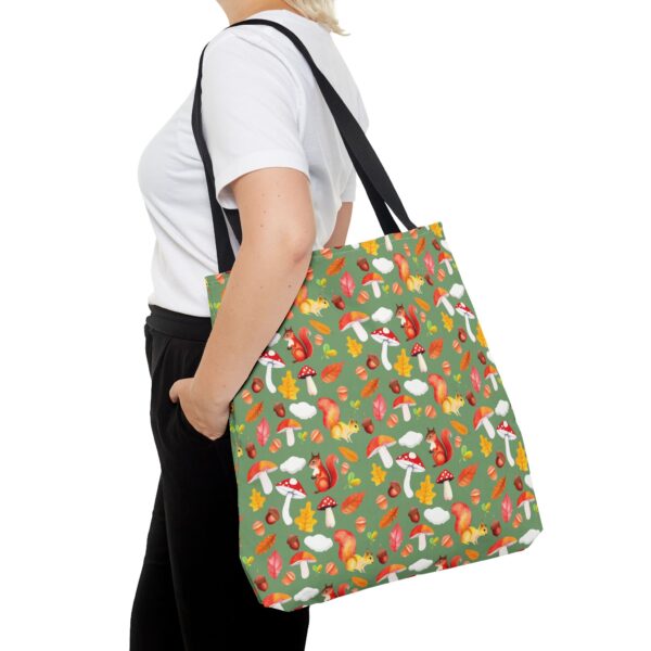 Whimsical Forest Animals Tote Bag - Eco-Friendly Shopping Bag with Mushrooms and Squirrels - Image 12