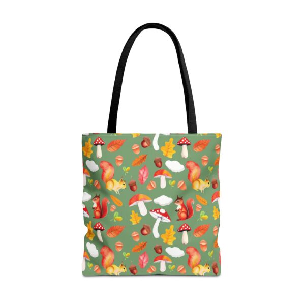 Whimsical Squirrel Print Tote Bag - Fall Forest Design - Image 2