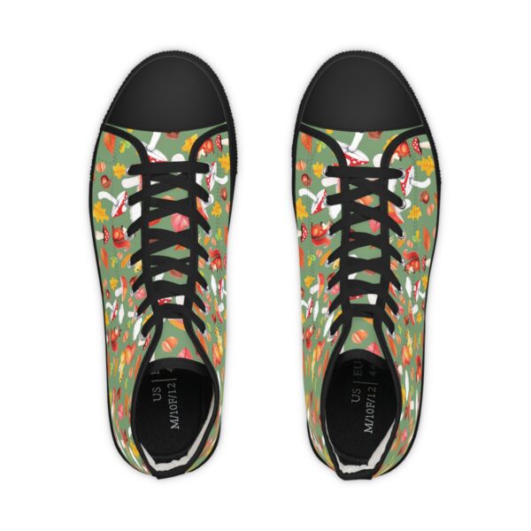 Men's High Top Sneakers Whimsical Squirrel Mushroom design - Perfect for Casual Outings and Festivals - Image 8