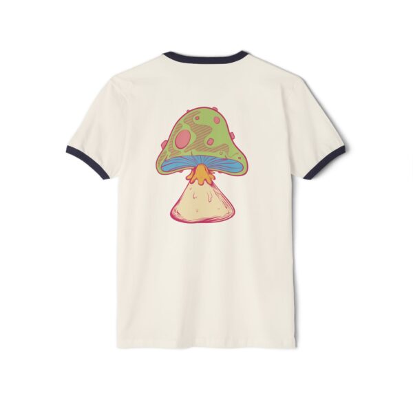 Groovy Mushroom Ringer T-Shirt - Unisex Cotton Tee for Nature Lovers - Image 3