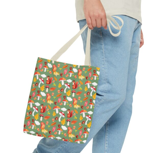 Whimsical Forest Animals Tote Bag - Eco-Friendly Shopping Bag with Mushrooms and Squirrels - Image 46