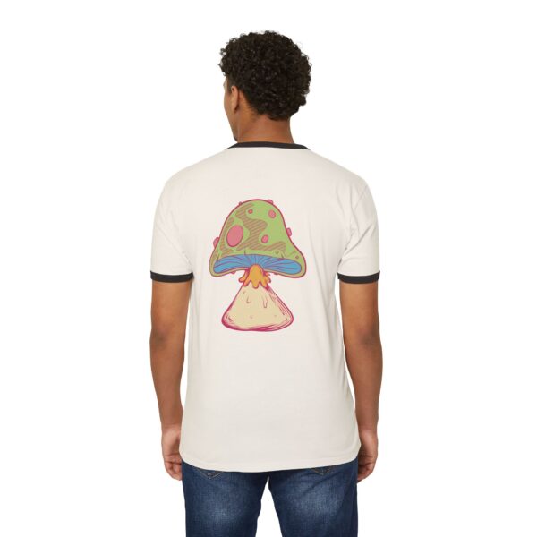 Groovy Mushroom Ringer T-Shirt - Unisex Cotton Tee for Nature Lovers - Image 14